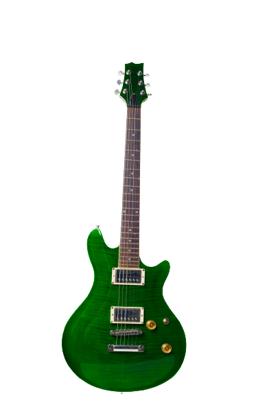 Green electric guitar